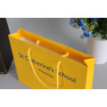 Fashion Custom Printed Yellow Shopping Bag Gift Paper Bag with PP Rope